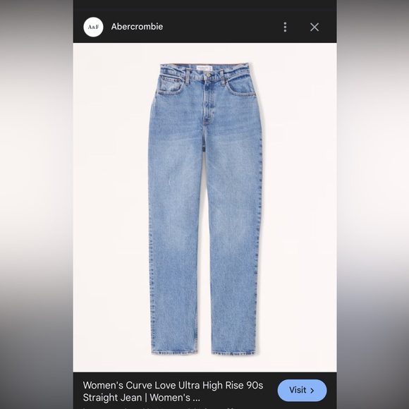 Abercrombie Curve Love High Rise Straight Jeans Light Wash NWT 10/30 - Picture 2 of 7